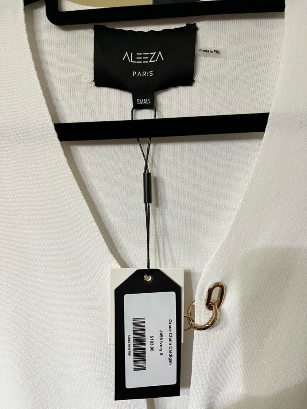 Aleeza Paris Grace Chain Cardigan & Pleated Wonder Skirt Set Ivory – Size Small - Picture 7 of 8